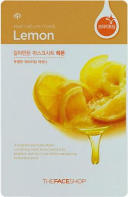 Маска для лица Тканевая маска с экстрактом лимона Real Nature Lemon Face Mask – фото 1