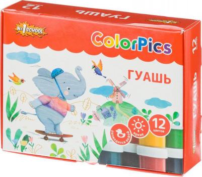 Гуашь ColorPics 12 цветов 20 мл