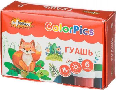 Гуашь ColorPics 6 цветов 20 мл