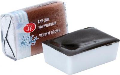 Акварель художественная 2.5 мл, ван-дик коричневый, в кювете – фото 2