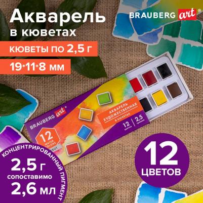 Акварель художественная в кюветах НАБОР 12 цветов по 2 – фото 2