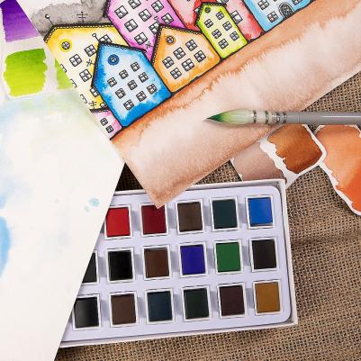 Акварель художественная в кюветах НАБОР 24 цвета по 2 – фото 6