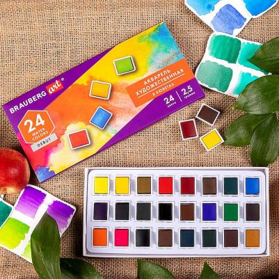 Акварель художественная в кюветах НАБОР 24 цвета по 2 – фото 11