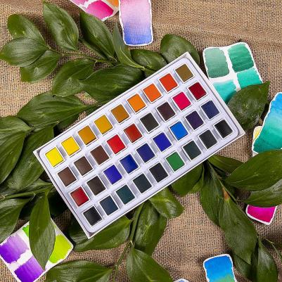 Акварель художественная в кюветах набор 36 цветов по 2,5 г "Art debut" – фото 11