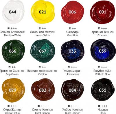 Краски акриловые художественные 12 цветов в тубах по 12 мл – фото 1