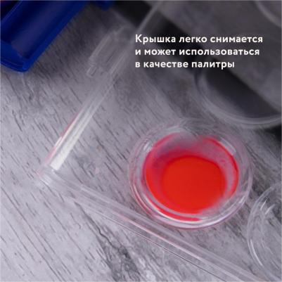 Краски акварельные сухие "PREMIUM" 16 цветов, круглые кюветы 23 мм, пенал с европодвесом, 191744 – фото 5