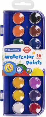 Краски акварельные сухие "PREMIUM" 16 цветов, круглые кюветы 23 мм, пенал с европодвесом, 191744 – фото 8