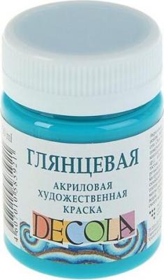 Краска акриловая, 50 мл, бирюзовая, Shine, глянцевая – фото 2