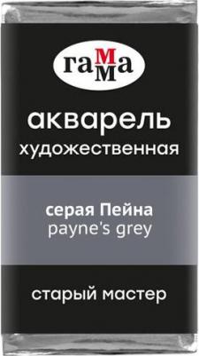 Акварель художественная "Старый Мастер" серая Пейна, 2,6 мл, кювета
