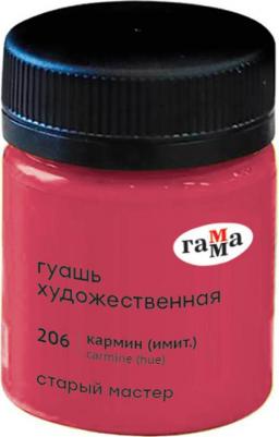 Гуашь художественная "Старый Мастер", кармин (имитация), 40 мл – фото 2