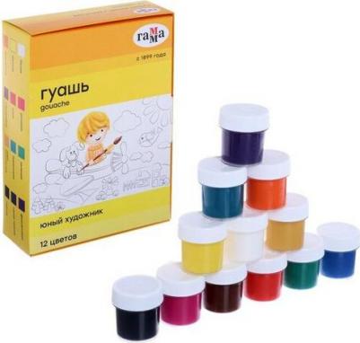Гуашь Юный художник 12 цветов по 17,5 мл – фото 5