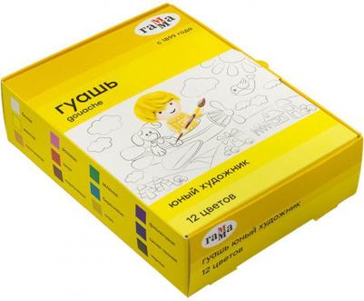 Гуашь Юный художник 12 цветов по 17,5 мл – фото 6