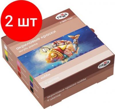 Краски акриловые "Хобби", 9 цветов по 20 мл, в баночках, 3012197 – фото 10