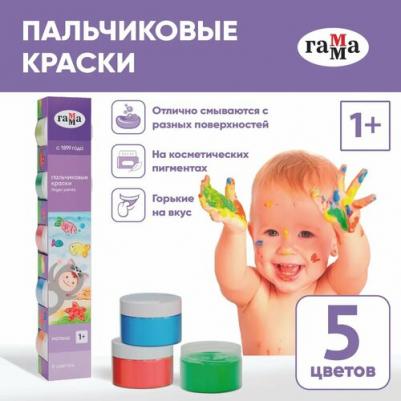 Краски пальчиковые "Малыш", 1+, 5 цветов, 50 мл – фото 4