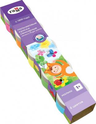 Краски пальчиковые "Малыш", сенсорные, 1+, 5 цветов, 50 мл