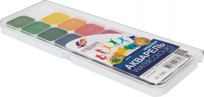 Краски акварельные "Классика", 16 цветов, медовые, без кисти, пластиковая коробка, 19С1290-08 – фото 5