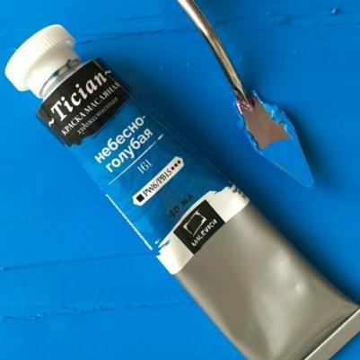 Масляные Масляная краска Tician, туба 46мл, 161 Небесно-голубая