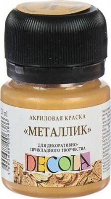 Краска акриловая Metallic 20 мл ЗХК "Декола" 4926973 Золото майя – фото 1