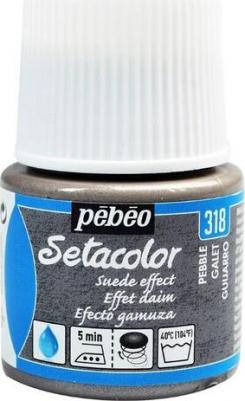 Краска для темных и светлых тканей с эффектом замши Setacolor, 45 мл, серая галька