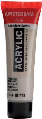 Краска акриловая Amsterdam туба 20мл №718 Серый теплый