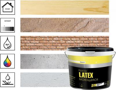 Краска латексная Element SE Latex для стен и потолков моющаяся 4,5 л – фото 1