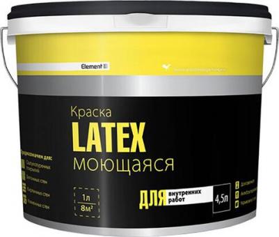 Краска латексная Element SE Latex для стен и потолков моющаяся 4,5 л