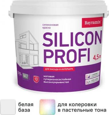 Фасадная краска Silicon Profi матовая цвет белый база А 4.5 л – фото 4
