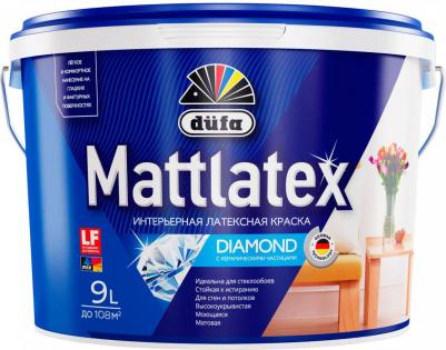Краска для стен и потолков для влажных помещений латексная Mattlatex D100 матовая белая 9 л – фото 1