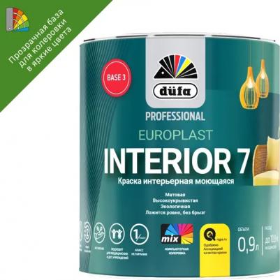 Краска для стен и потолков Professional Europlast Interior 7 матовая цвет прозрачный база 3 база 0.9 л