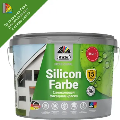 Краска фасадная SiliconFarbe матовая цвет прозрачный база 3 9 л