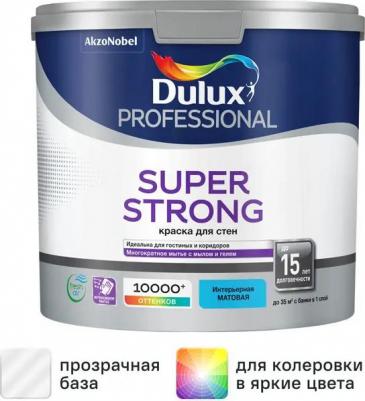Краска для стен и потолков Super Strong матовая прозрачная база C 2.25 л