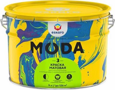 Краска для стен и потолков Moda 3 9 л бесцветная