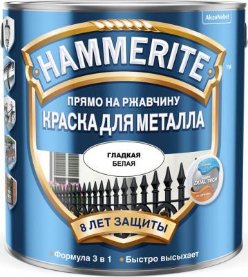 Краска для металла 3 в 1 прямо на ржавчину гладкая глянцевая (2л) белый RAL 9003 – фото 2