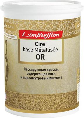 Краска Cire base Metallisee Or эффект золотой патины матовая 0,8 л