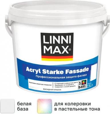 Краска фасадная Acryl Starke Fassade моющаяся матовая цвет белый база 1 2.5 л – фото 1