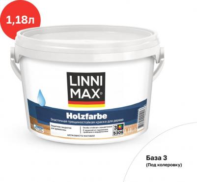 Краска фасадная Holzfarbe моющаяся матовая прозрачная база 3 1.18 л – фото 2