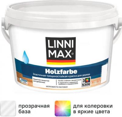 Краска фасадная Holzfarbe моющаяся матовая прозрачная база 3 1.18 л – фото 4