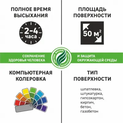 Краска для стен кухни и ванной матовая цвет белый база A 5 л – фото 9