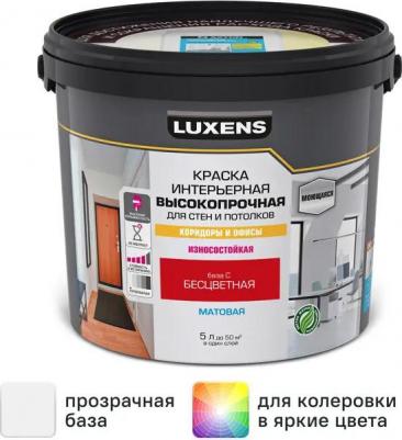 Краска для стен в коридоре и офисе моющаяся матовая прозрачная база С 5 л – фото 2
