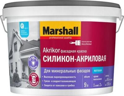 AKRIKOR краска фасадная, силикон-акриловая, матовая, база BС (0,9л)