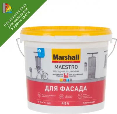 Краска фасадная Maestro матовая прозрачная база BC 4.5 л