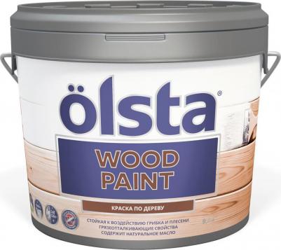 Краска по дереву Wood paint, акриловая, шелковисто-матовая, база А, белая, 0,9 л