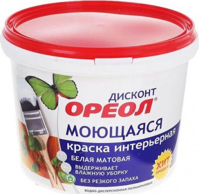 Краска воднодисперсионная, Дисконт, универсальная, моющаяся, матовая, белая, 13 кг – фото 2