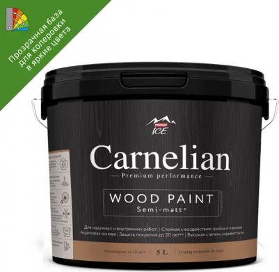 Краска для древесины Carnelian моющаяся матовая прозрачная база С 5 л
