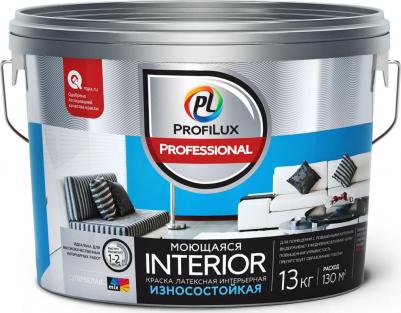 Моющаяся латексная воднодисперсионная краска для стен и потолков Professional INTERIOR 4680012024971 – фото 1