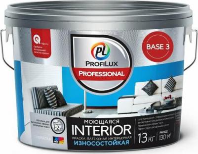 Professional Interior / Профешнл Интерьер Краска для стен и потолков для влажных помещений латексная моющаяся матовая