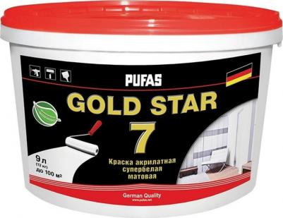 Голд Стар 7 база D прозрачная краска интерьерная матовая (9л) / Gold Star 7 base D под колеровку краска акрилатная интерьерная матовая (9л)