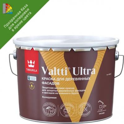 Краска для деревянных фасадов Valtti Ultra, матовая, база С, бесцветная, 9 л