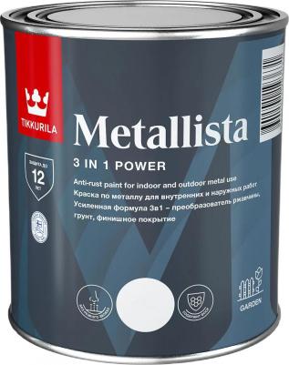 Краска для металла по ржавчине 3в1 Metallista 0,8 л черная – фото 1