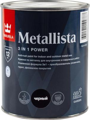 Краска для металла по ржавчине 3в1 Metallista 0,8 л черная – фото 2